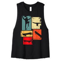 Skater Skateboarder Gift Retro Skateboard Gift For Boys Youth Gift Women's Racerback Cropped Tank