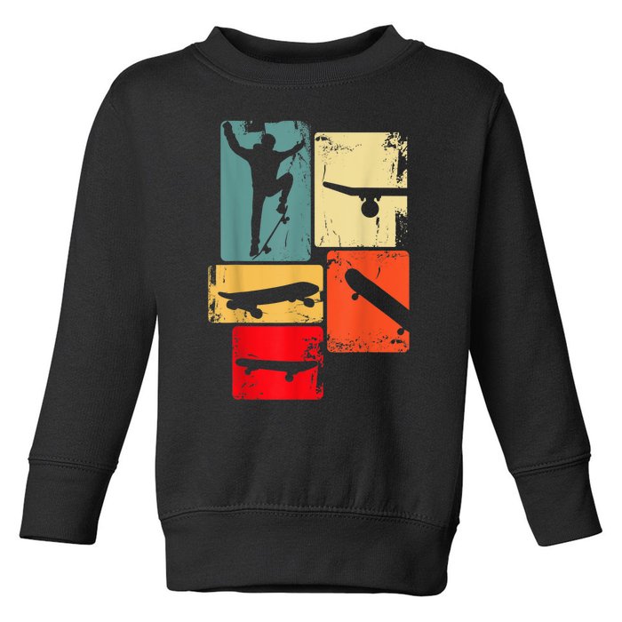 Skater Skateboarder Gift Retro Skateboard Gift For Boys Youth Gift Toddler Sweatshirt