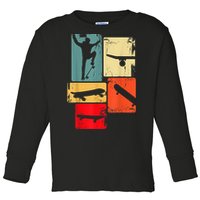 Skater Skateboarder Gift Retro Skateboard Gift For Boys Youth Gift Toddler Long Sleeve Shirt