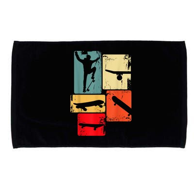 Skater Skateboarder Gift Retro Skateboard Gift For Boys Youth Gift Microfiber Hand Towel