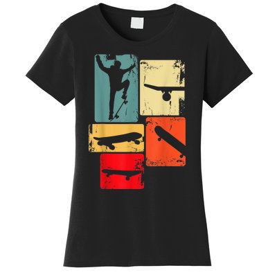 Skater Skateboarder Gift Retro Skateboard Gift For Boys Youth Gift Women's T-Shirt