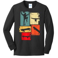 Skater Skateboarder Gift Retro Skateboard Gift For Boys Youth Gift Kids Long Sleeve Shirt