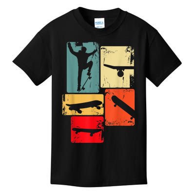 Skater Skateboarder Gift Retro Skateboard Gift For Boys Youth Gift Kids T-Shirt