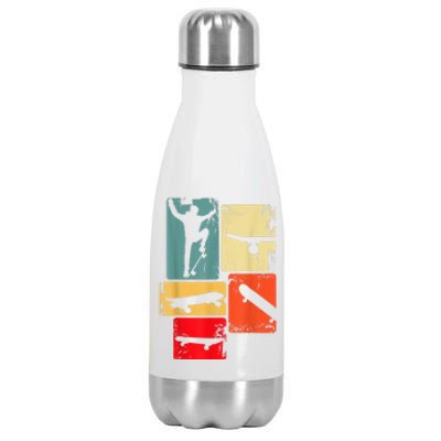 Skater Skateboarder Gift Retro Skateboard Gift For Boys Youth Gift Stainless Steel Insulated Water Bottle