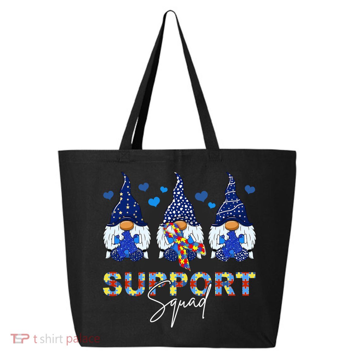 Support Squad Gnome Autism Awareness Month 25L Jumbo Tote