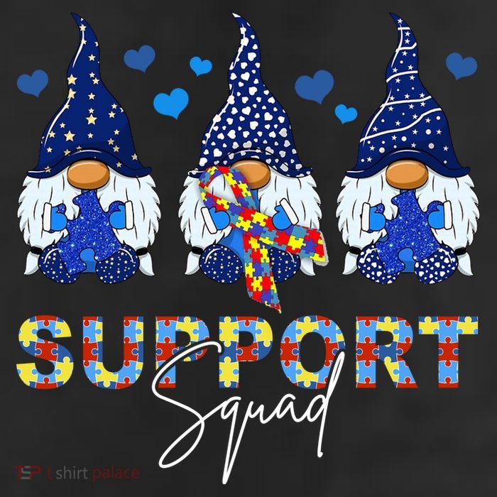 Support Squad Gnome Autism Awareness Month 25L Jumbo Tote