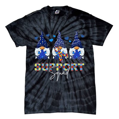 Support Squad Gnome Autism Awareness Month Tie-Dye T-Shirt