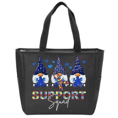 Support Squad Gnome Autism Awareness Month Zip Tote Bag