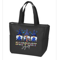 Support Squad Gnome Autism Awareness Month Zip Tote Bag