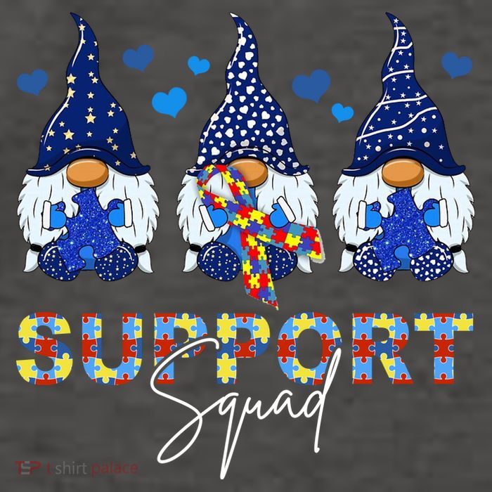 Support Squad Gnome Autism Awareness Month Vector Backpack