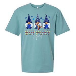 Support Squad Gnome Autism Awareness Month Sueded Cloud Jersey T-Shirt