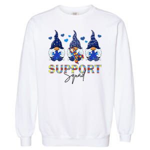 Support Squad Gnome Autism Awareness Month Garment-Dyed Sweatshirt