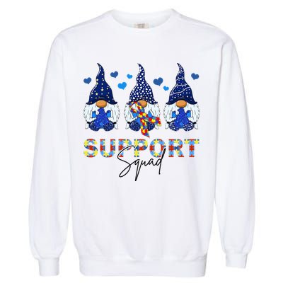 Support Squad Gnome Autism Awareness Month Garment-Dyed Sweatshirt