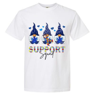 Support Squad Gnome Autism Awareness Month Garment-Dyed Heavyweight T-Shirt