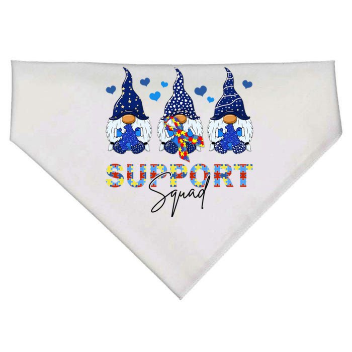 Support Squad Gnome Autism Awareness Month USA-Made Doggie Bandana