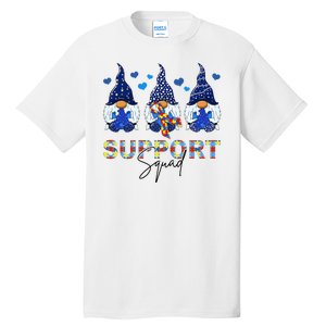 Support Squad Gnome Autism Awareness Month Tall T-Shirt