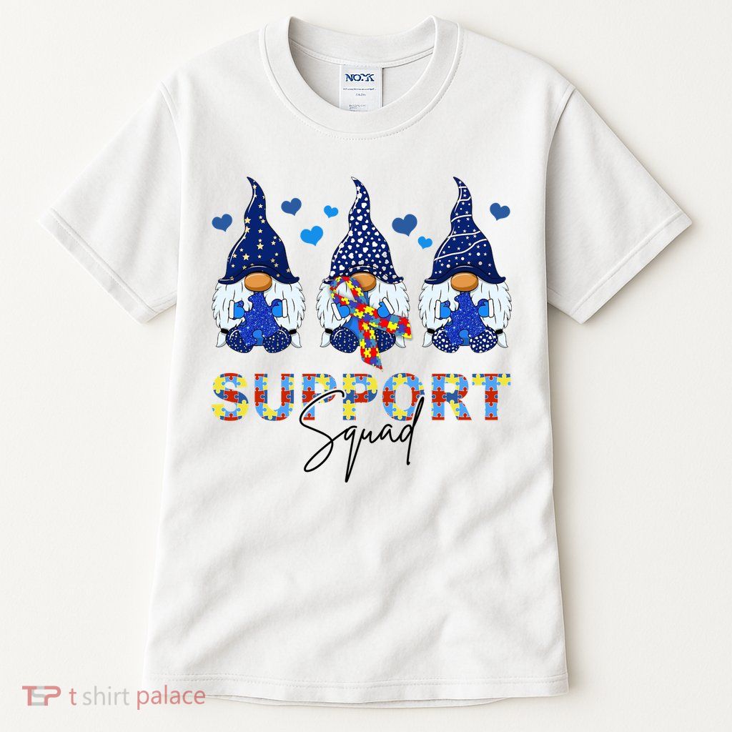 Support Squad Gnome Autism Awareness Month Tall T-Shirt