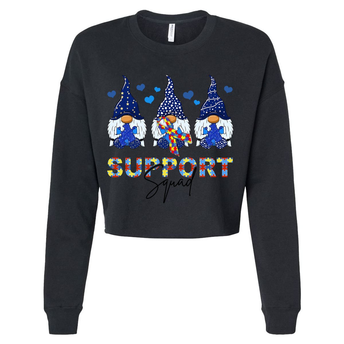 Support Squad Gnome Autism Awareness Month V-Neck T-Shirt