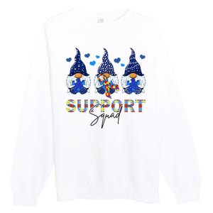 Support Squad Gnome Autism Awareness Month Premium Crewneck Sweatshirt