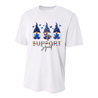 Support Squad Gnome Autism Awareness Month Youth Performance Sprint T-Shirt