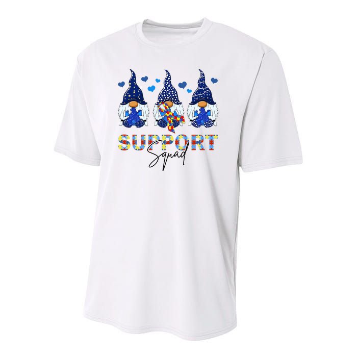 Support Squad Gnome Autism Awareness Month Youth Performance Sprint T-Shirt