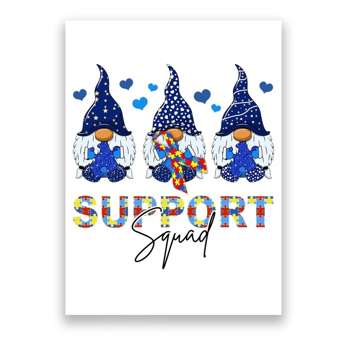 Support Squad Gnome Autism Awareness Month Poster