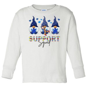 Support Squad Gnome Autism Awareness Month Toddler Long Sleeve Shirt