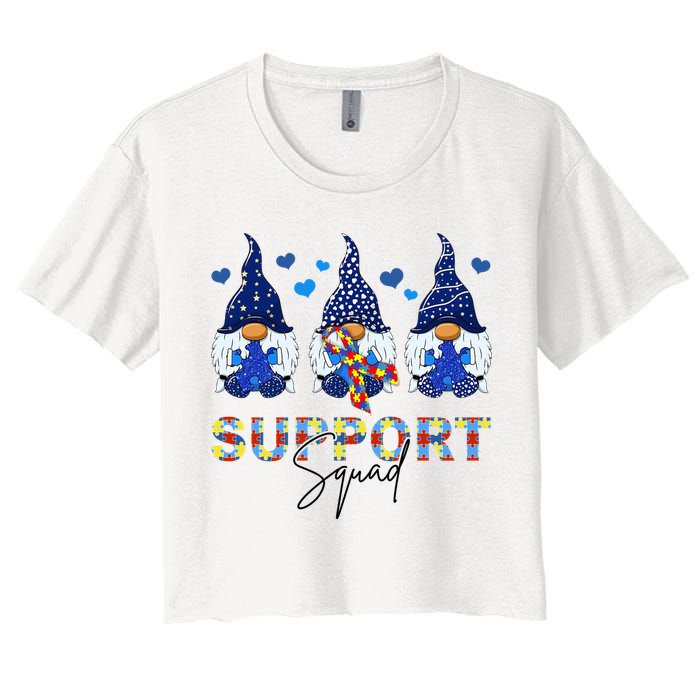 Support Squad Gnome Autism Awareness Month Crop Top