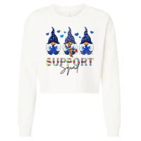 Support Squad Gnome Autism Awareness Month Cropped Pullover Crew