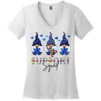 Support Squad Gnome Autism Awareness Month Women's V-Neck T-Shirt