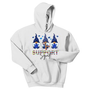 Support Squad Gnome Autism Awareness Month Kids Hoodie