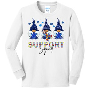 Support Squad Gnome Autism Awareness Month Kids Long Sleeve Shirt