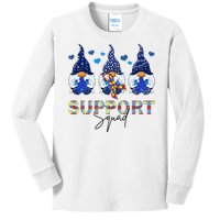 Support Squad Gnome Autism Awareness Month Kids Long Sleeve Shirt