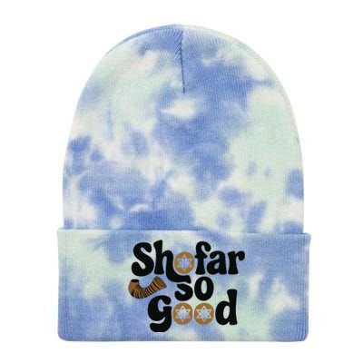 Shofar So Good Funny Rosh Hashanah Jewish Holiday Tie Dye 12in Knit Beanie