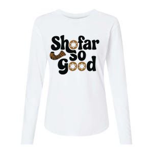 Shofar So Good Funny Rosh Hashanah Jewish Holiday Womens Cotton Relaxed Long Sleeve T-Shirt