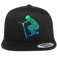 Scooter Stunt Gift Flat Bill Trucker Hat