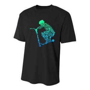 Scooter Stunt Gift For Boys Youth Youth Performance Sprint T-Shirt