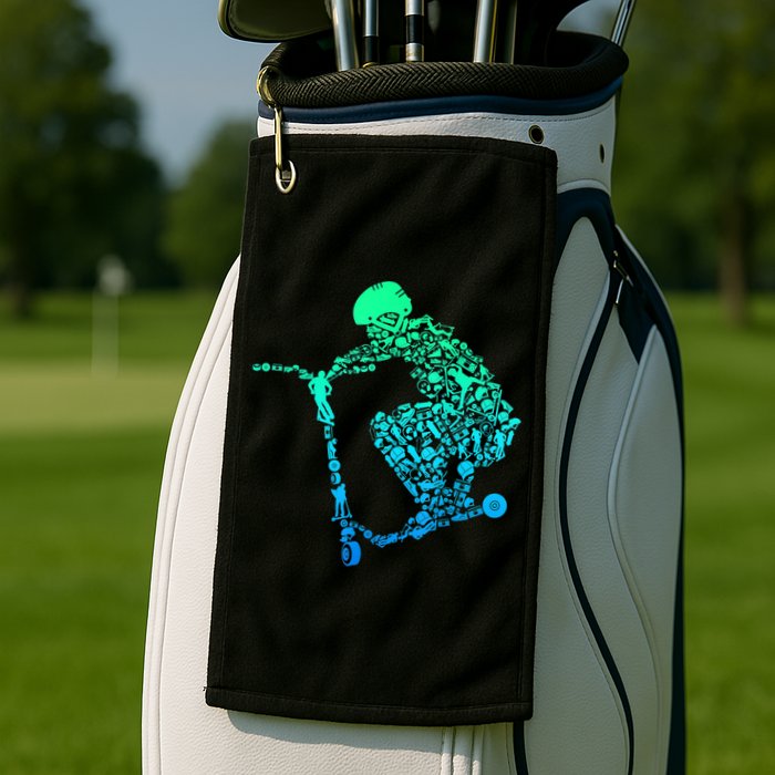 Scooter Stunt Gift Golf Towel