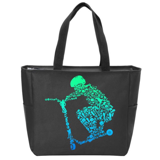 Scooter Stunt Gift Zip Tote Bag