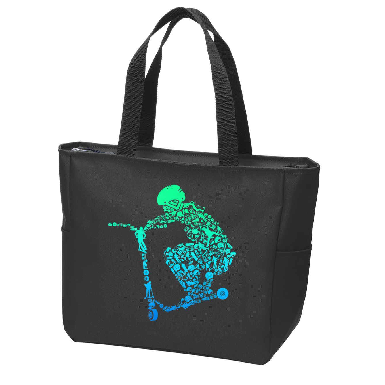 Scooter Stunt Gift Zip Tote Bag