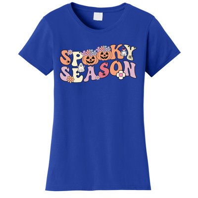 Spooky Season Groovy Ghost Retro Vintage Halloween Ghost Gift Women's T-Shirt