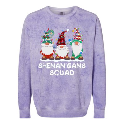 Shenanigans Squad Gnomes Pajamas Family Matching Christmas Colorblast Crewneck Sweatshirt