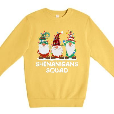 Shenanigans Squad Gnomes Pajamas Family Matching Christmas Premium Crewneck Sweatshirt