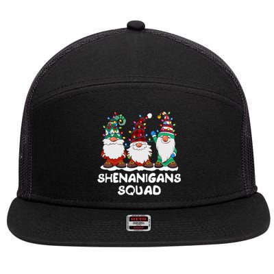 Shenanigans Squad Gnomes Pajamas Family Matching Christmas 7 Panel Mesh Trucker Snapback Hat