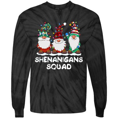 Shenanigans Squad Gnomes Pajamas Family Matching Christmas Tie-Dye Long Sleeve Shirt