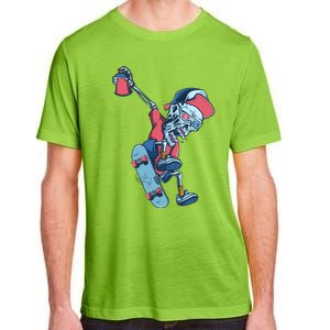 Skateboarding Skeleton Graffiti Skull Street Art Skater Gift Adult ChromaSoft Performance T-Shirt