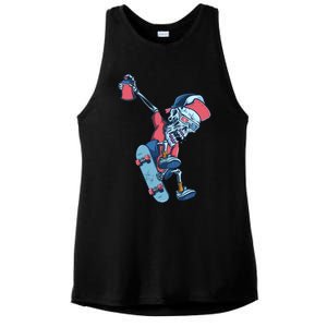 Skateboarding Skeleton Graffiti Skull Street Art Skater Gift Ladies PosiCharge Tri-Blend Wicking Tank