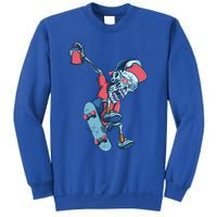 Skateboarding Skeleton Graffiti Skull Street Art Skater Gift Sweatshirt