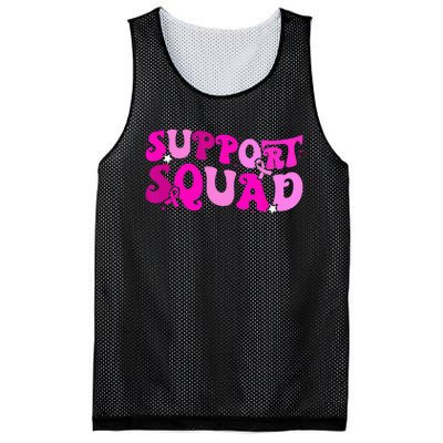 Support Squad Groovy Pink Ribbon Breast Cancer Awareness Mesh Reversible Basketball Jersey Tank