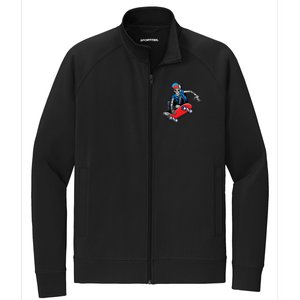 Skateboarding Skeleton Gift Stretch Full-Zip Cadet Jacket